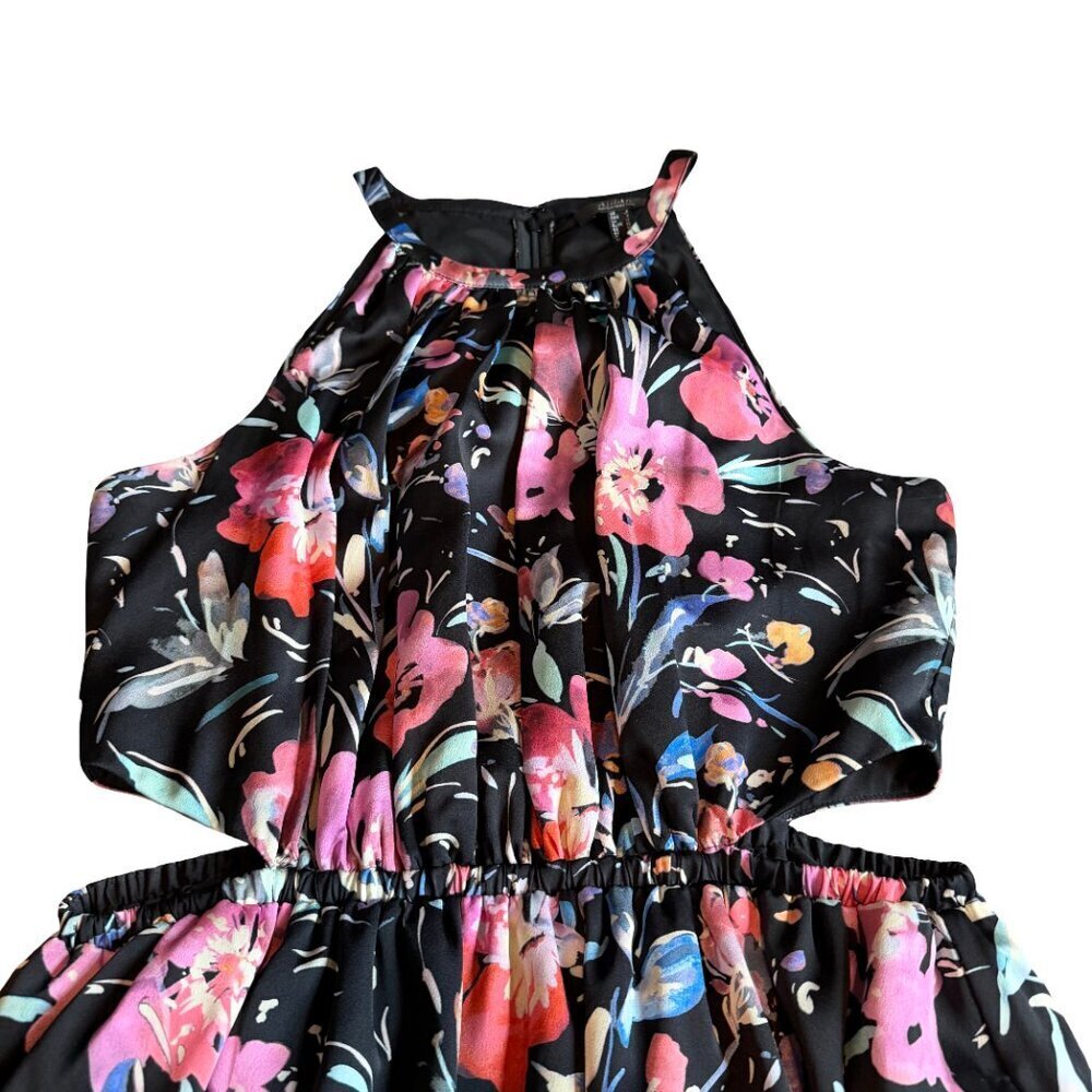 Aidan by Aidan Mattox Floral Cutout Maxi Dress Sleeveless High Neck Size 6 Women - Picture 8 of 13